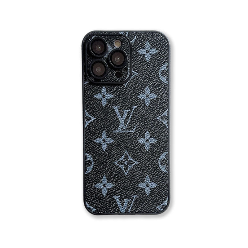 Leather Monogram Phone Case with Lens Protection