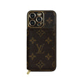 Monogram iPhone Case with Wallet Brown Large Print