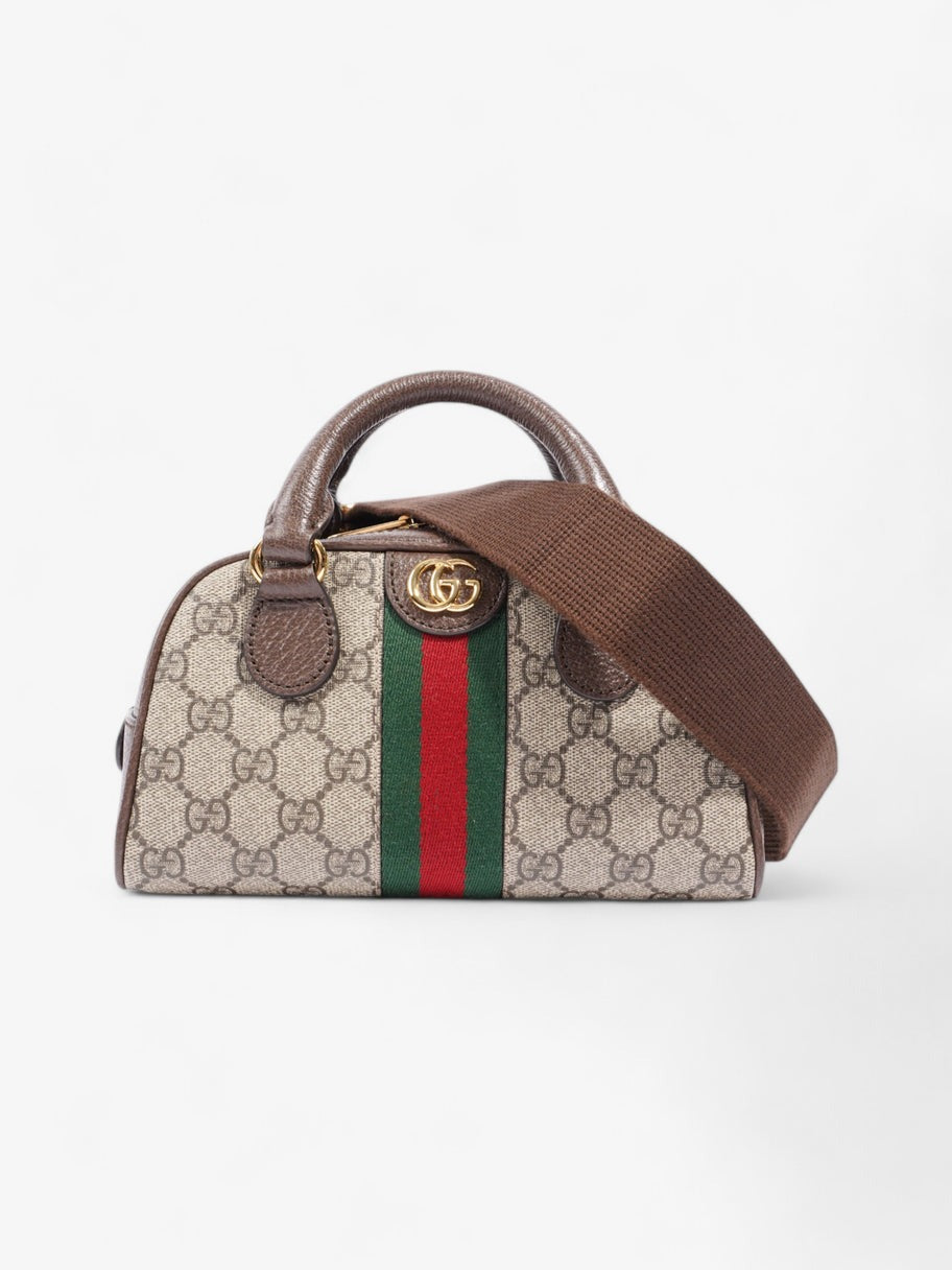 Gucci Ophidia Mini GG Supreme-Canvas Top-Handle Bag - Beige