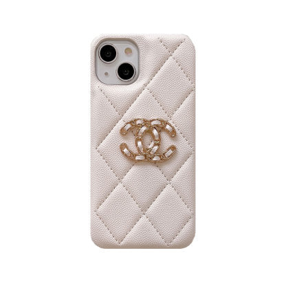 Classic Leather CC Phone Case for iPhone White