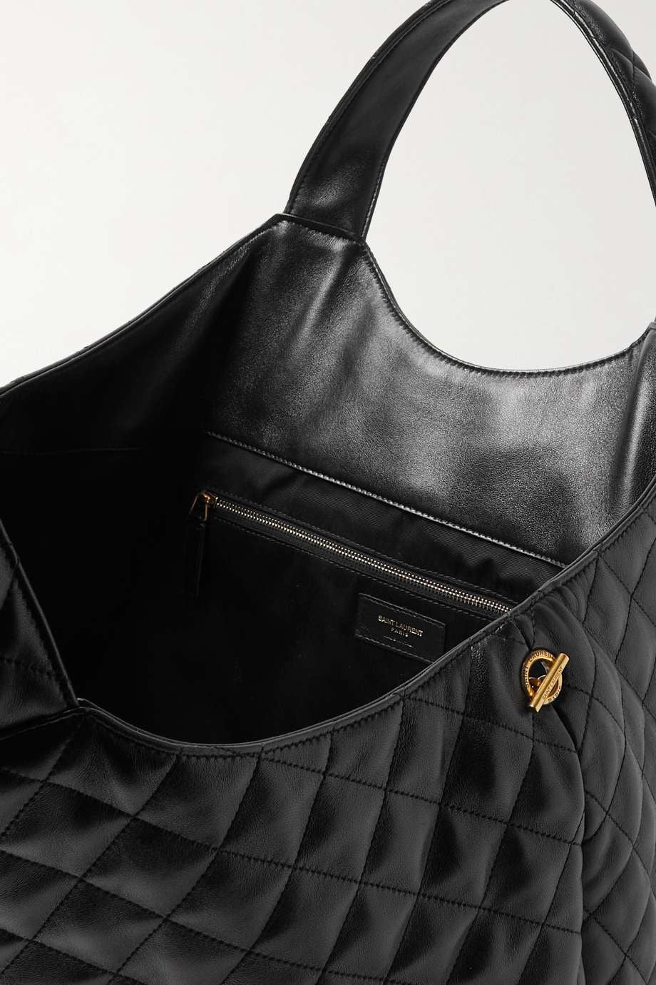 Saint Laurent Icare Extra Large Embellished Quilted Leather Tote - Black