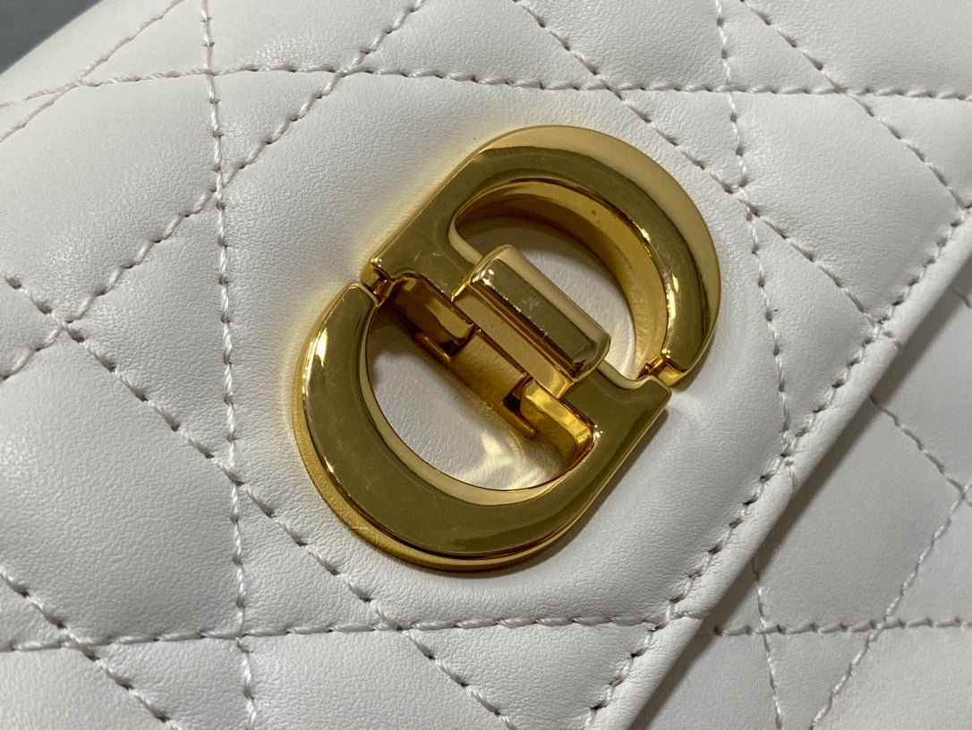 Dior Miss Caro White Macrocannage Lambskin Bag
