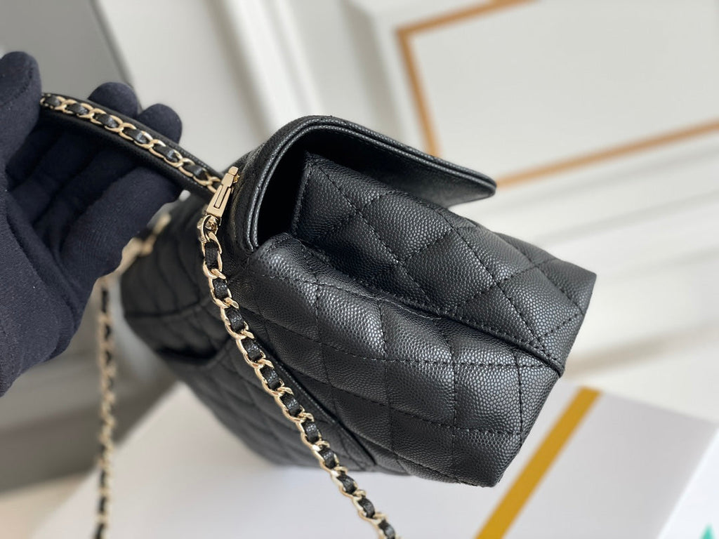 Chanel Coco Handle Black Bag Handle Flap Small/Mini Bag Black