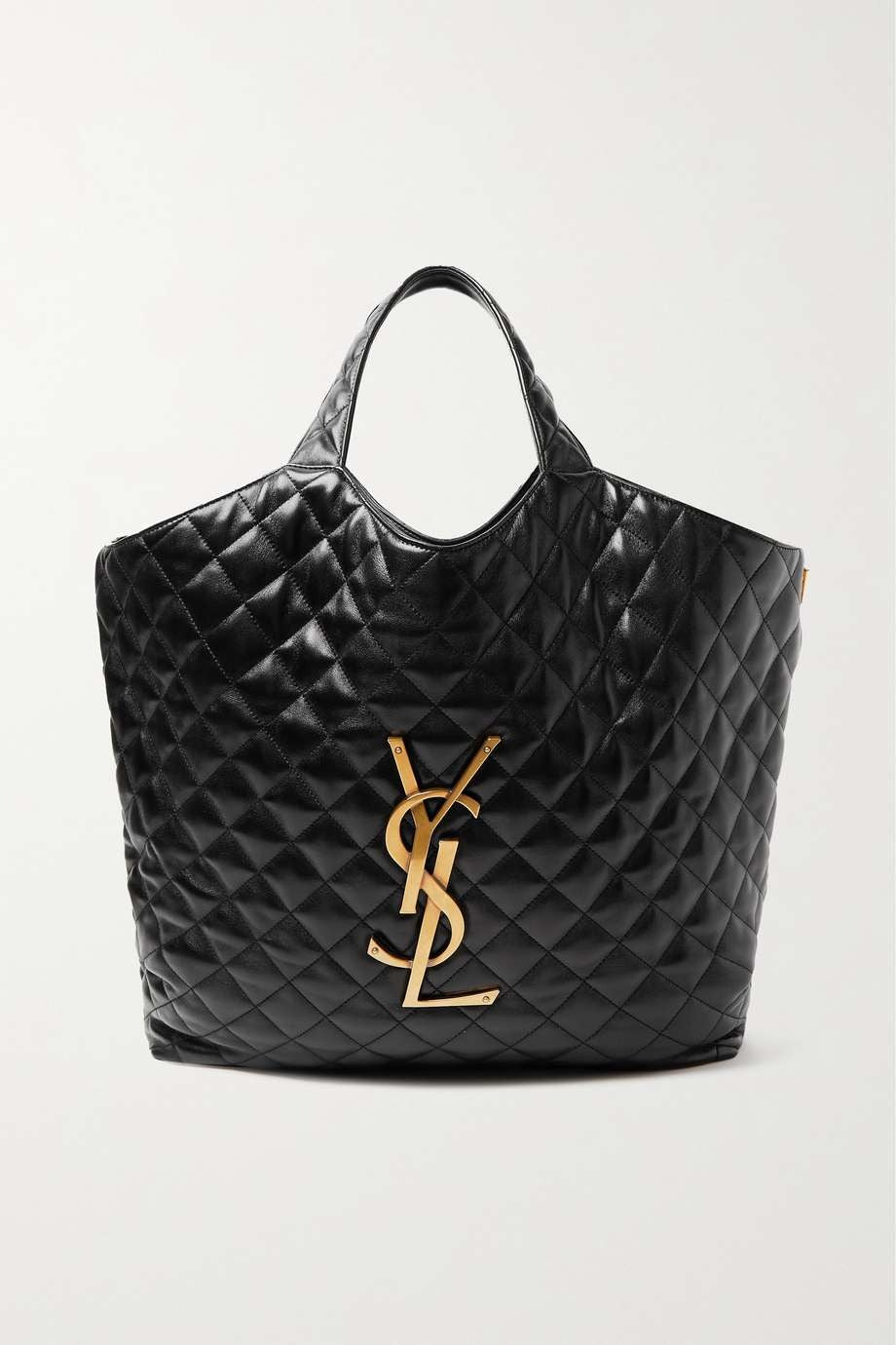 Saint Laurent Icare Extra Large Embellished Quilted Leather Tote - Black