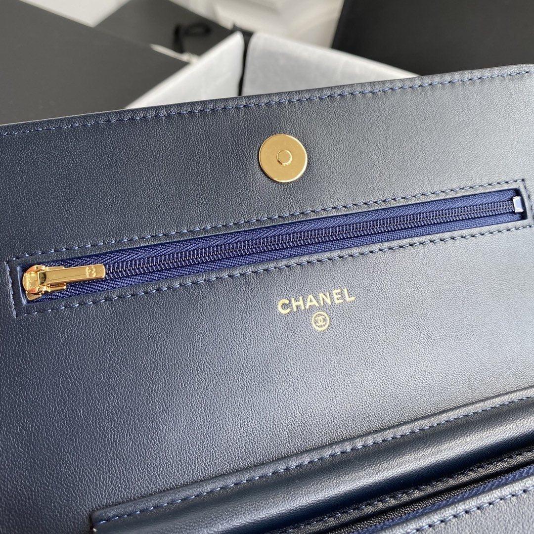 Chanel Wallet On Chain WOC Blue
