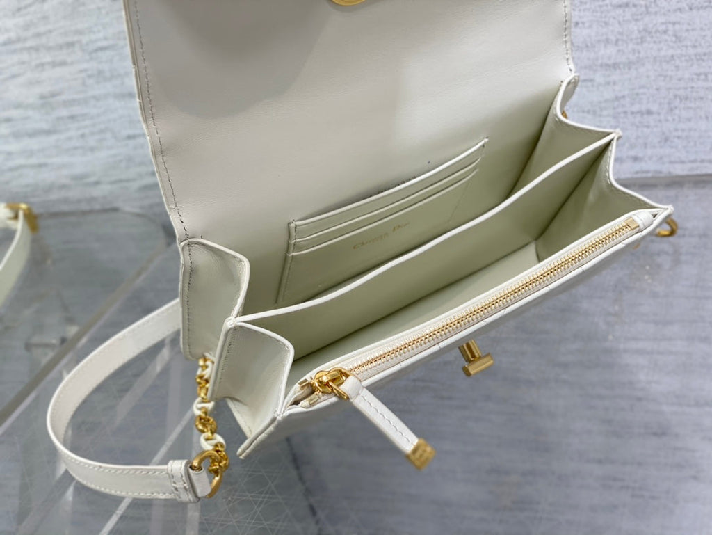 Dior Miss Caro White Macrocannage Lambskin Bag