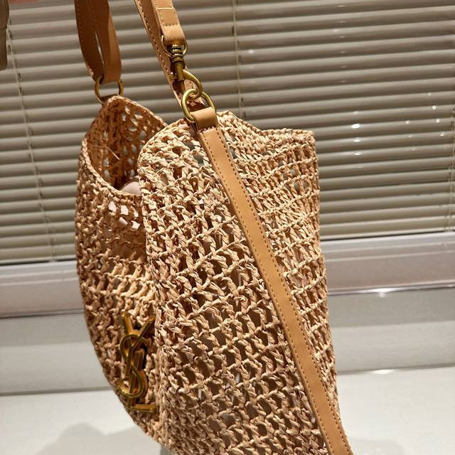 Saint Laurent YSL Raffia Tote Bag