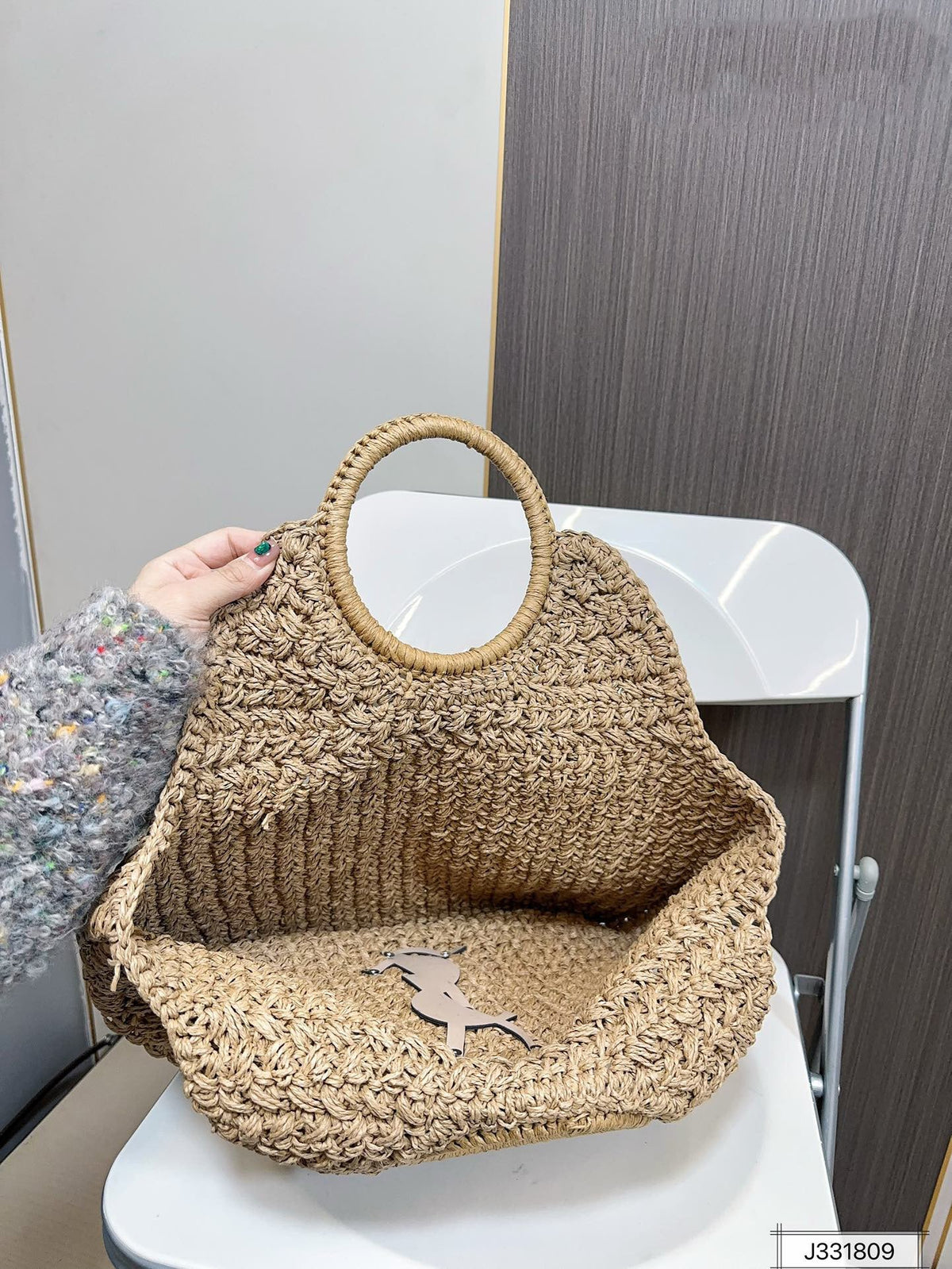 YSL Saint Laurent Summer Raffia Tote Bag