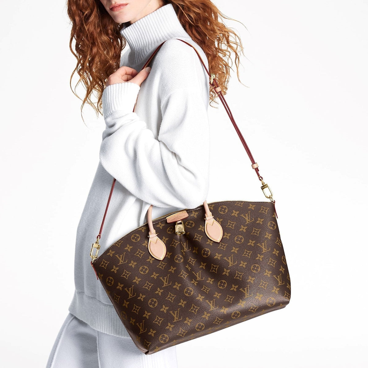 LV Boetie PM Monogram Canvas Tote Handle Bag with Drawstring Closure