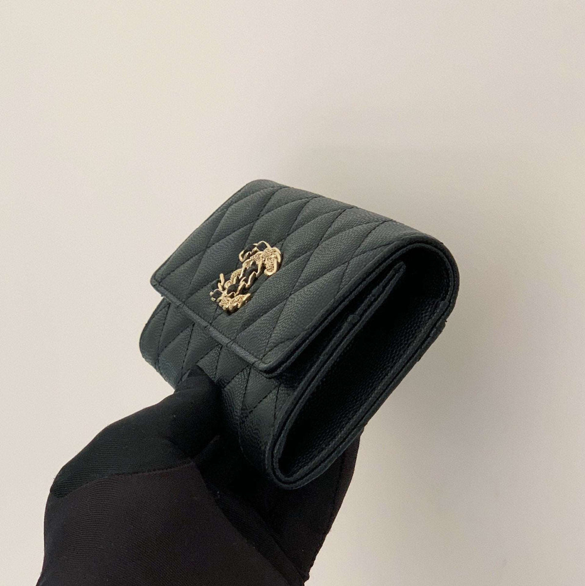 Chanel Caviar Quilted Gusset Flap Wallet