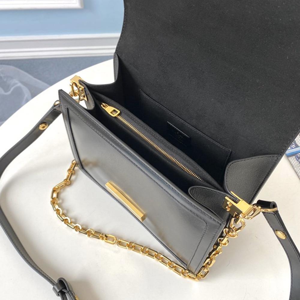 LV Dauphine MM Black Smooth Handbag