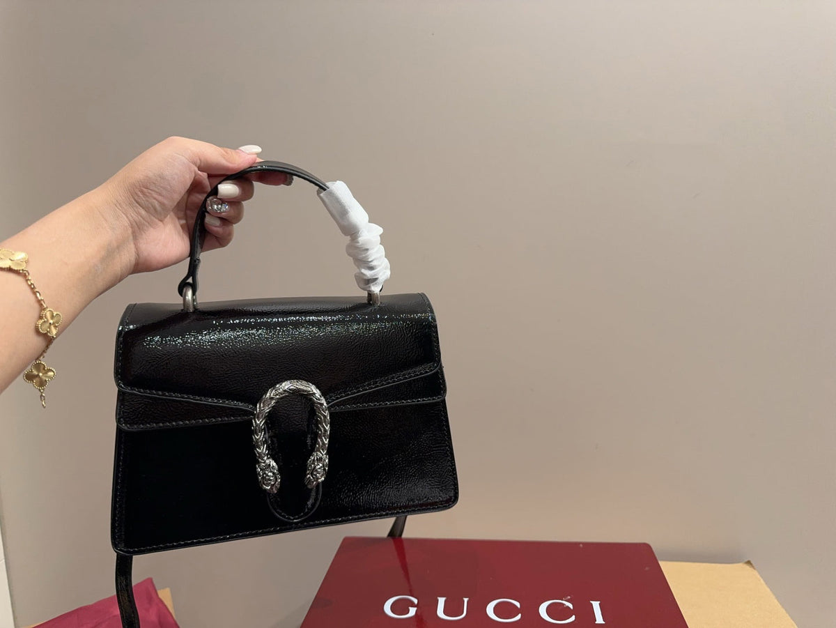 Gucci Glossy Black Handbag Crossbody