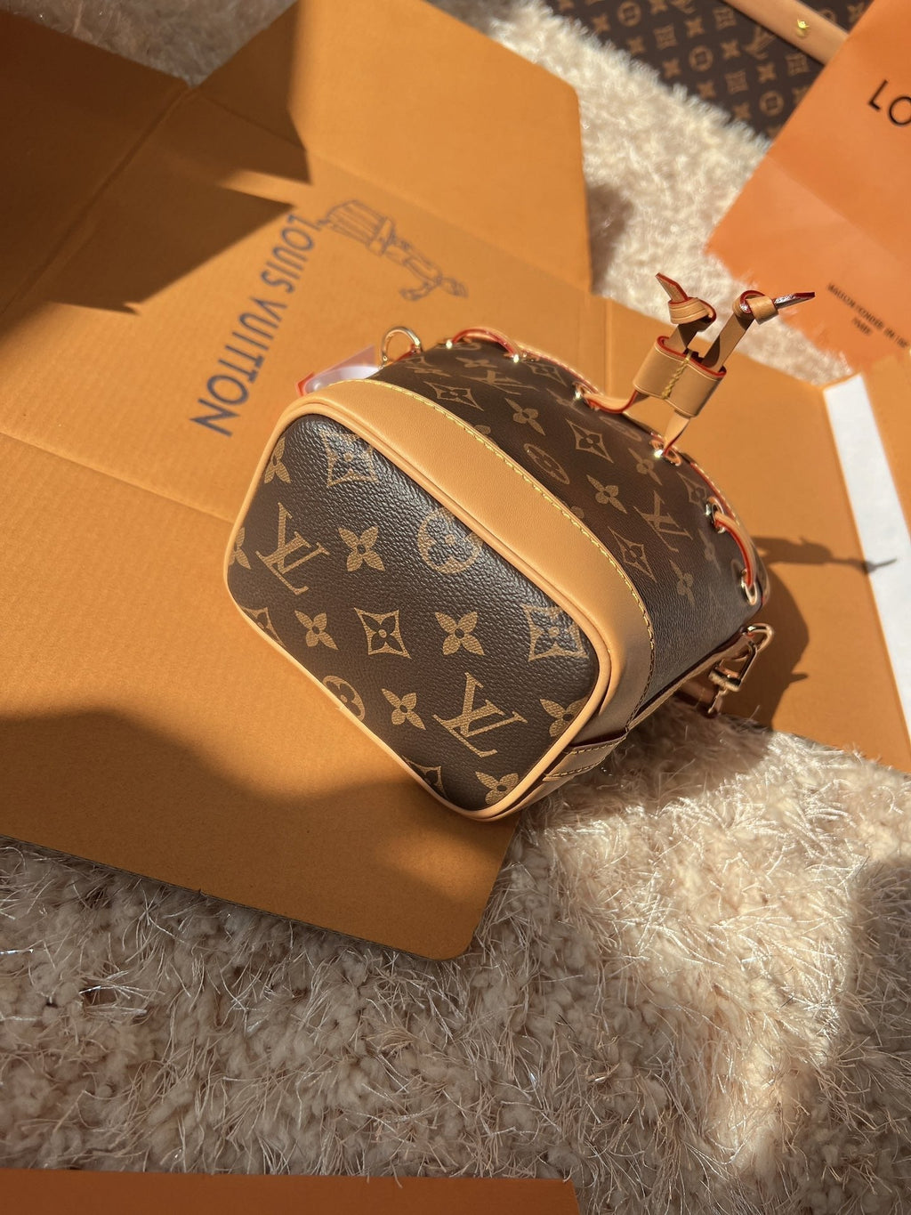 LV Nano Noé Monogram Canvas Mini Bucket Bag