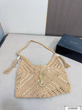 Saint Laurent YSL Raffia Tote Bag Beach Casual - Brown