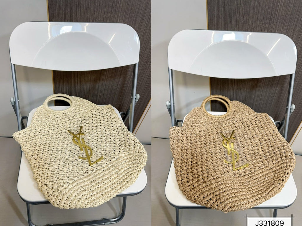YSL Saint Laurent Summer Raffia Tote Bag