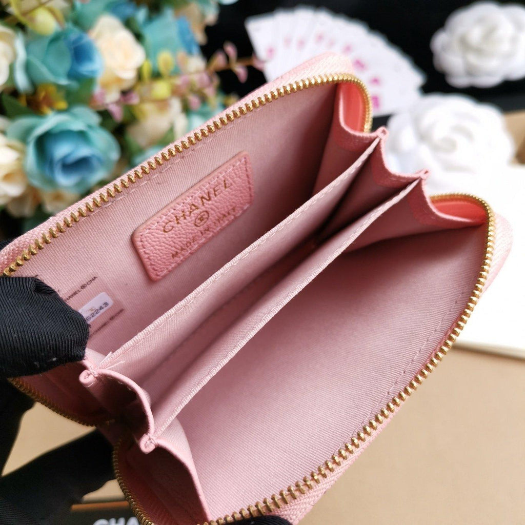 Chanel 22C Pink Zip Coin Wallet