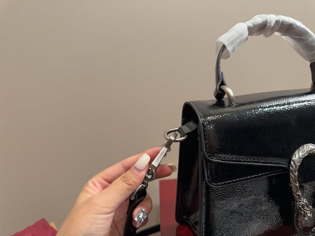 Gucci Glossy Black Handbag Crossbody