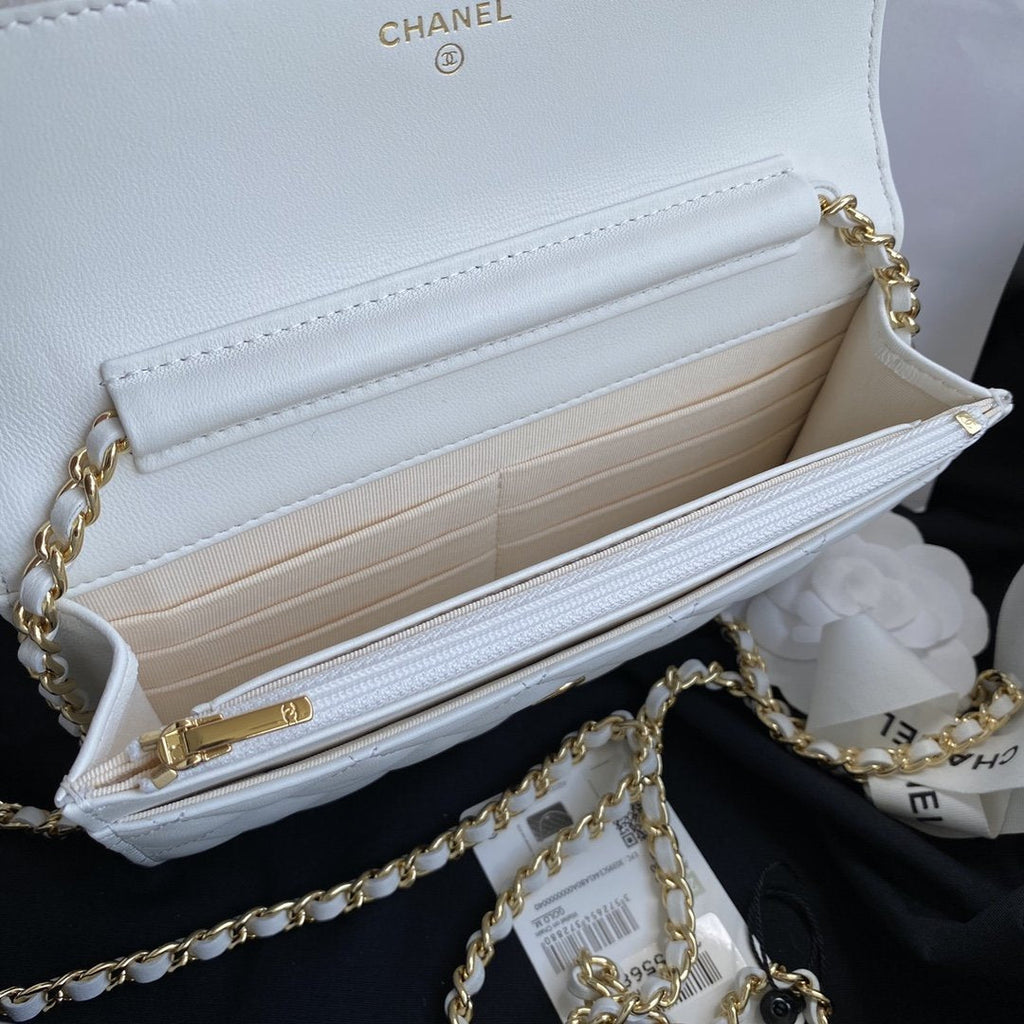Chanel Wallet On Chain WOC White