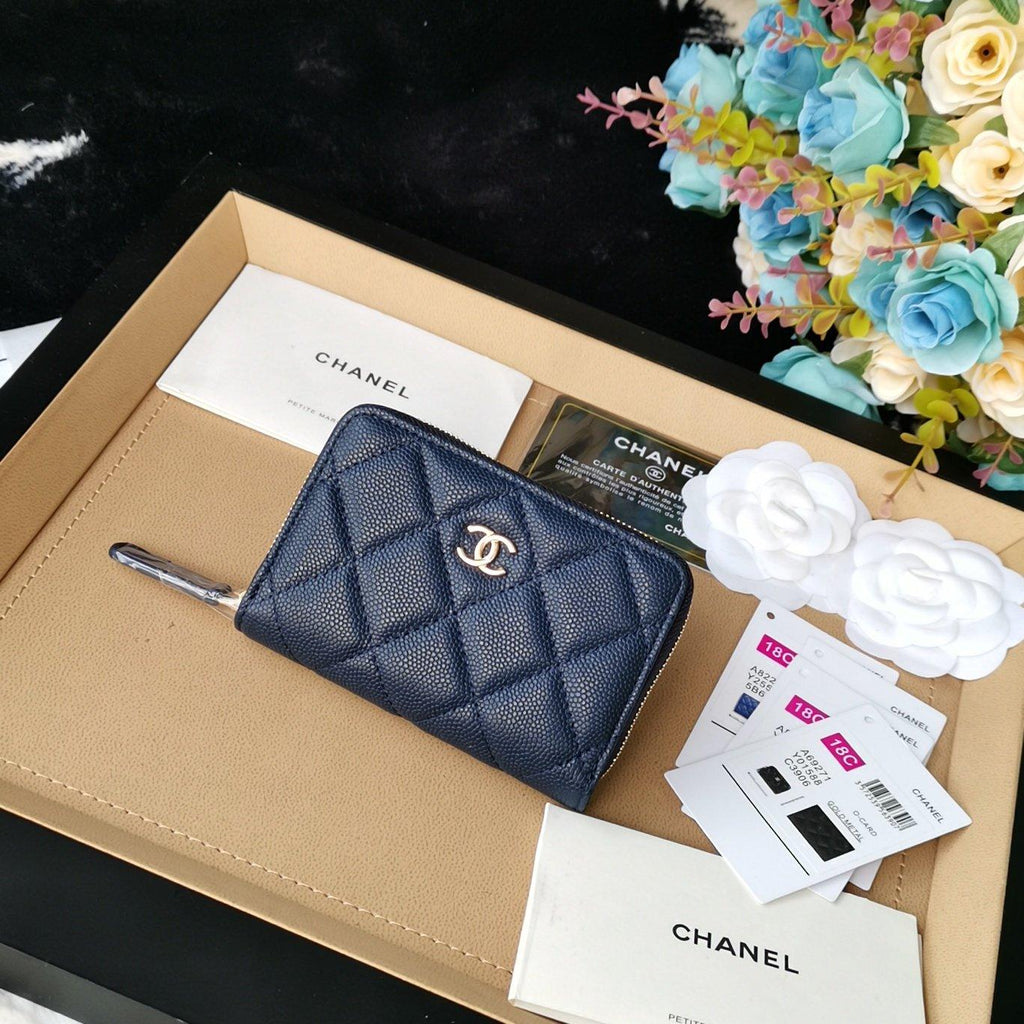 Chanel Coin Wallet Navy Blue