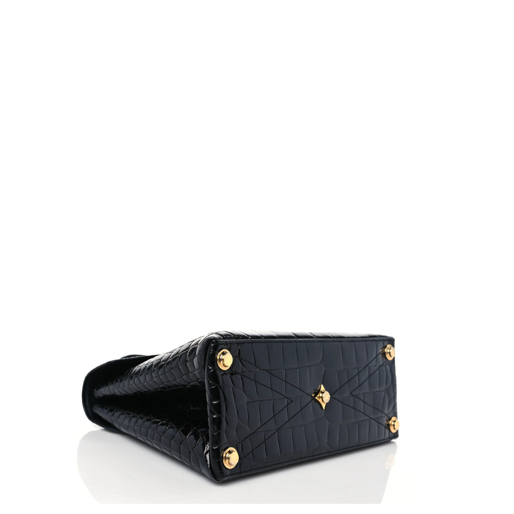 LV Rose Des Vents Mini Handbag - Alligator Matte Black