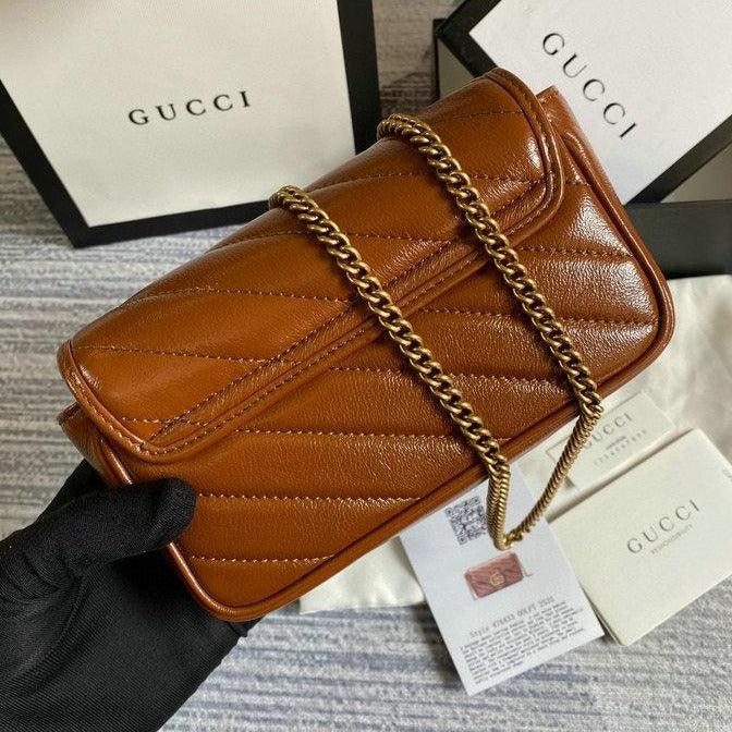 Gucci GG Marmont Mini Bag - Brown Leather