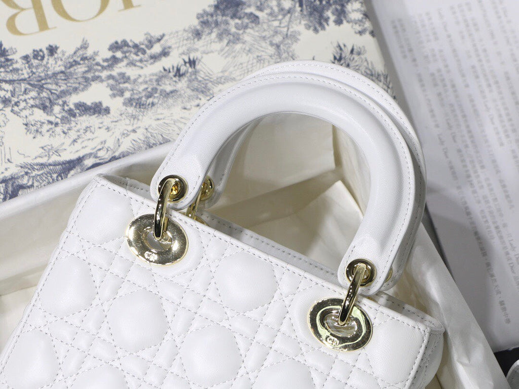 Dior Lady My Abcdior Lambskin Bag - White