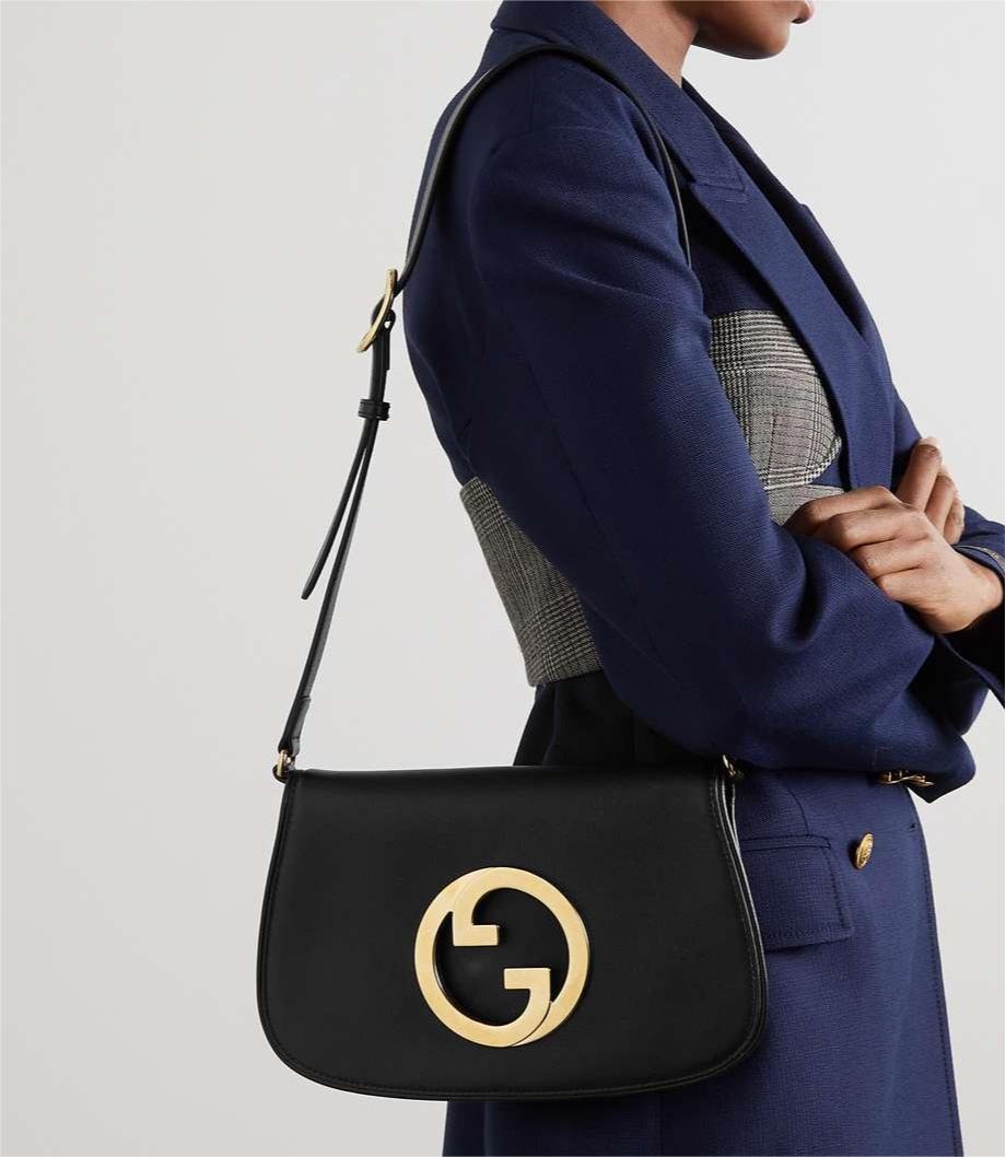 Gucci New Blondie Leather Shoulder Bag - Black