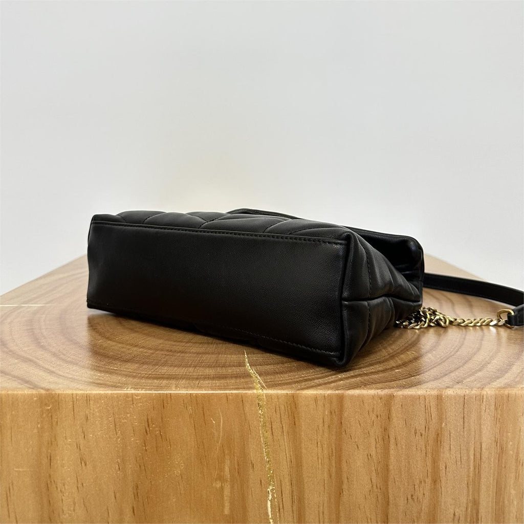 YSL | Loulou Puffer Toy Bag in Quilted Lambskin Gold Hardware Size 23x15.5x8.5 - Black