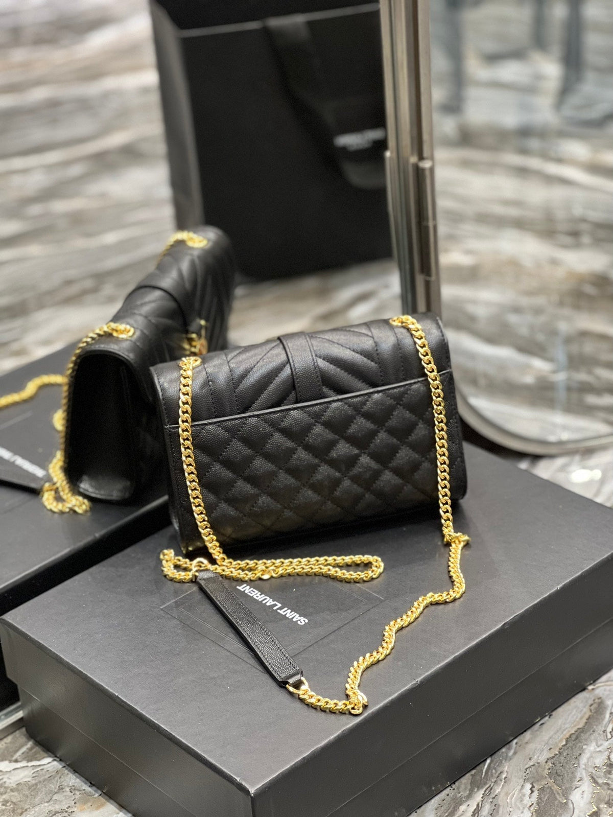 YSL Envelope Bag 21cm 526286 03 - Black