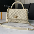 Flap Bag with Top Handle - White