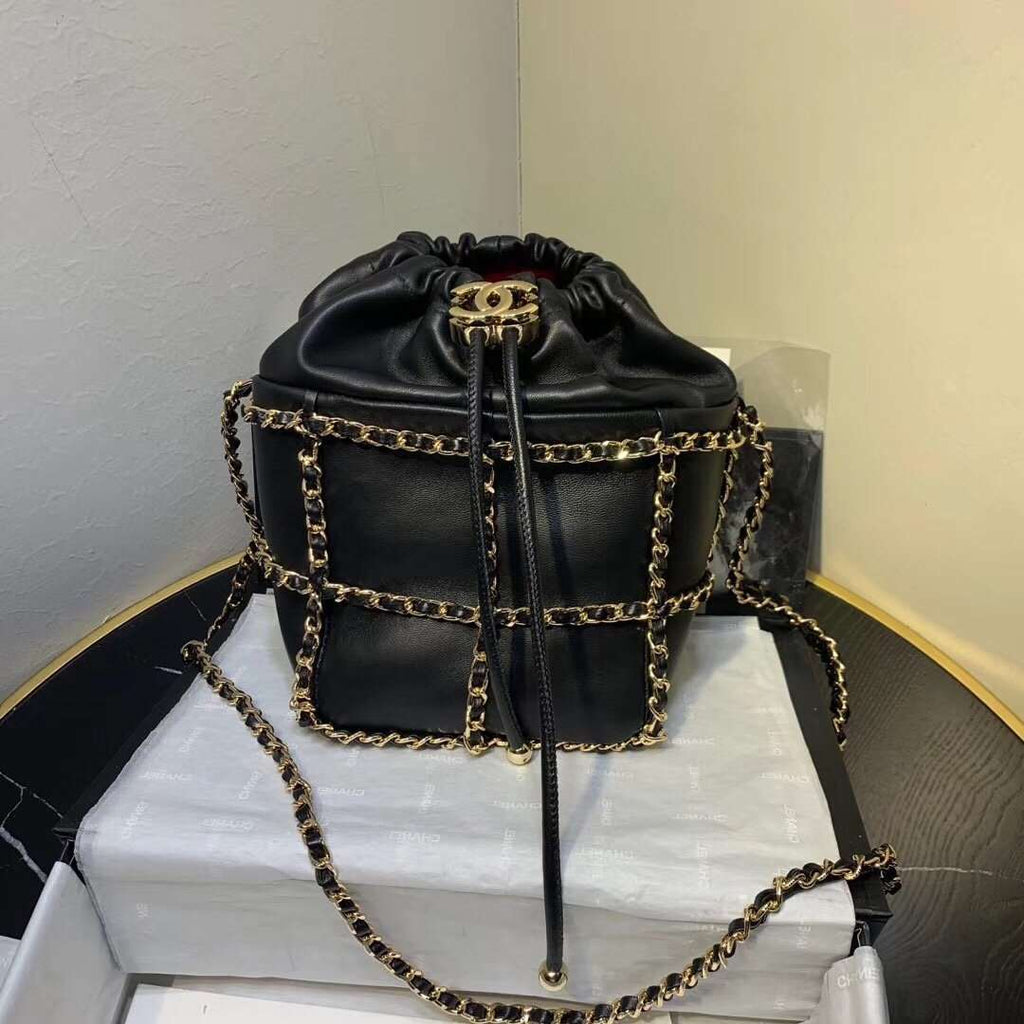 Chanel Bucket Chain Drawstring Bag 2021 - Matte Pink