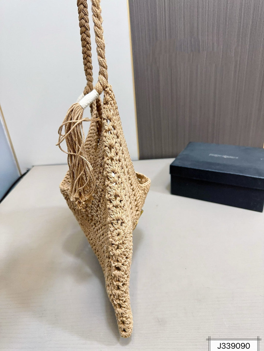 Saint Laurent YSL Raffia Tote Bag Beach Casual - Brown