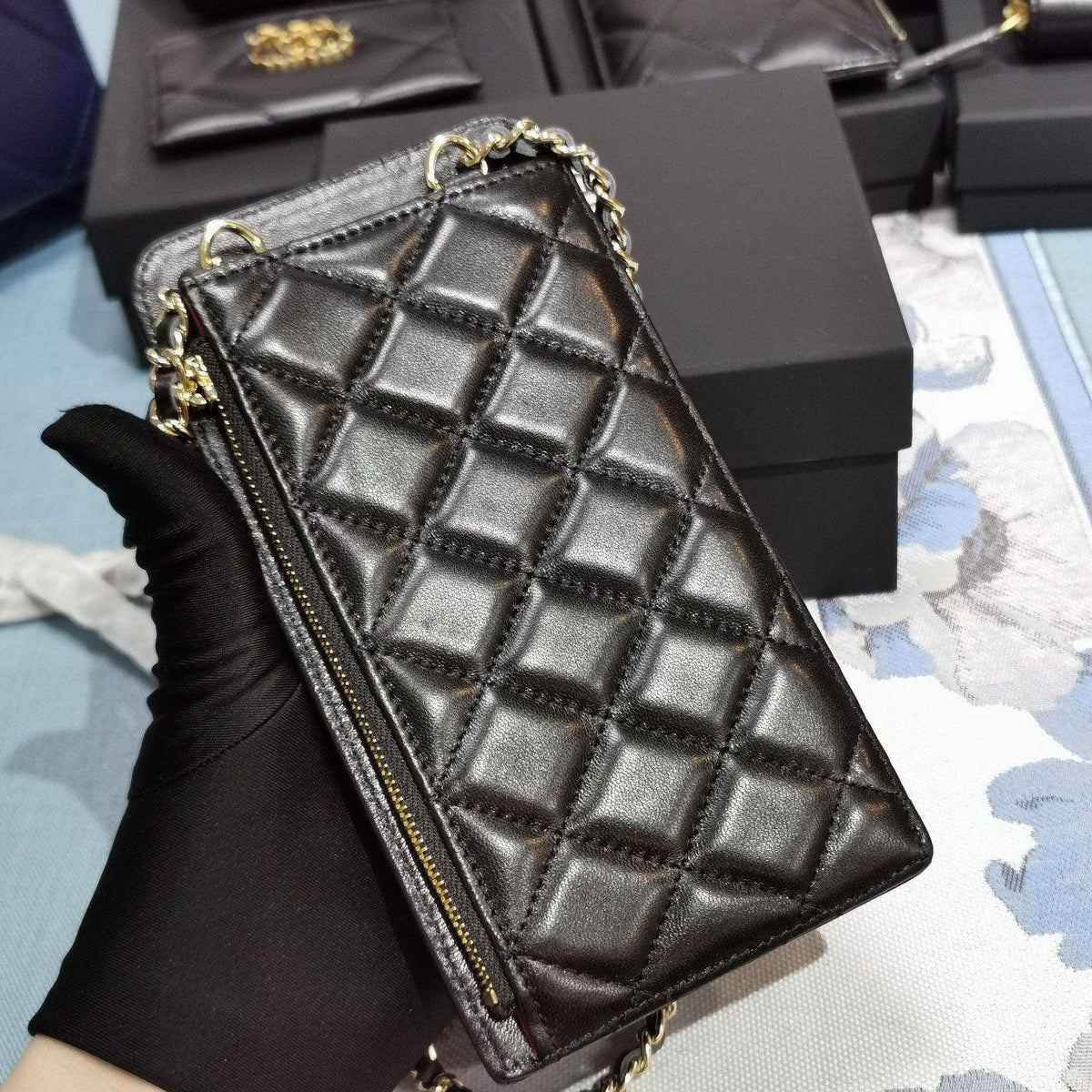 Chanel Lambskin Phone Holder Wallet