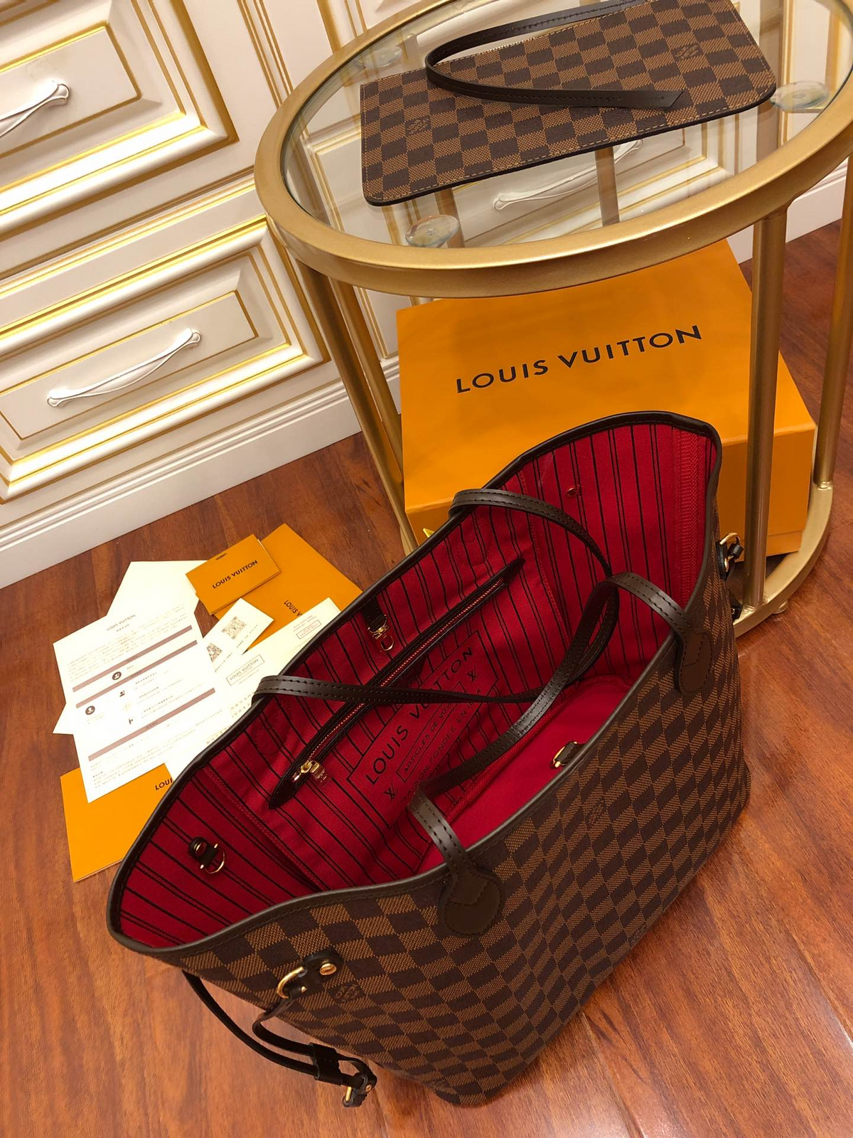 Louis Vuitton Ebene Monogram Leather Bag - Khaki