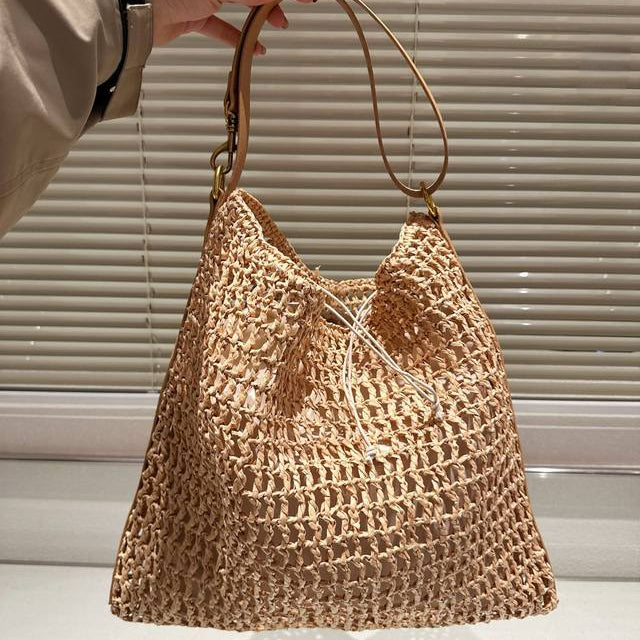 Saint Laurent YSL Raffia Tote Bag