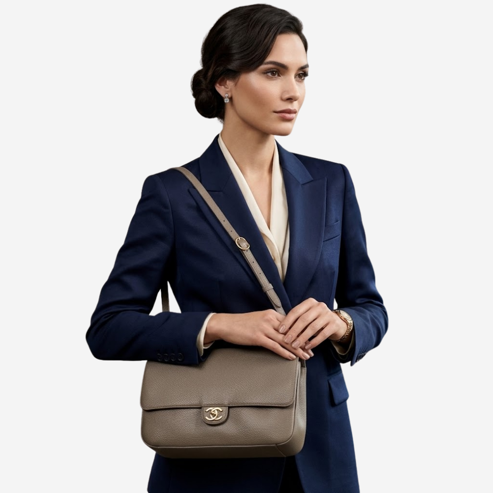 Chanel Maxi Flapbag Gold-Tone - Dark Khaki