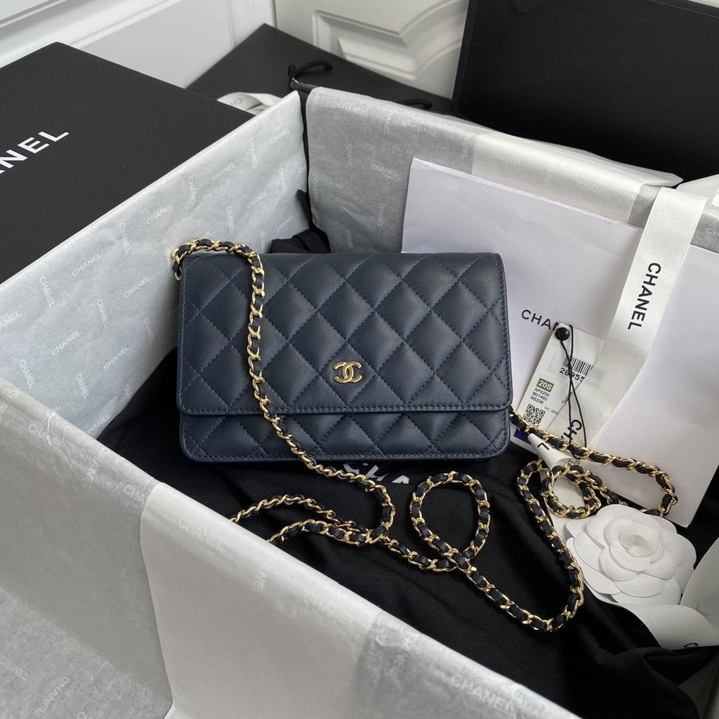 Chanel Wallet On Chain WOC Blue