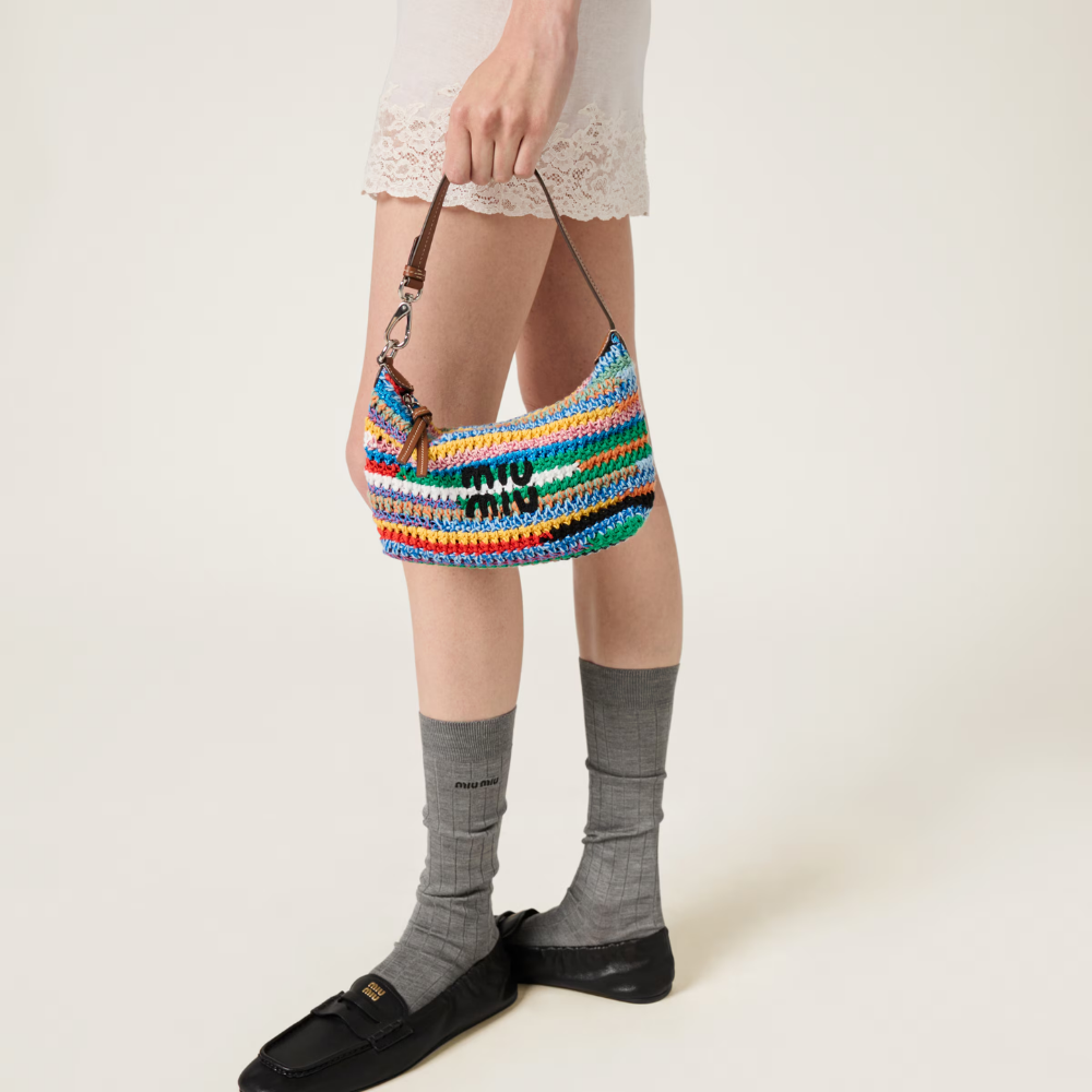 Miu Miu Multicolor Crochet Pouch - Multicolored