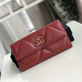Chanel 19 Quilted Flap Wallet - Red