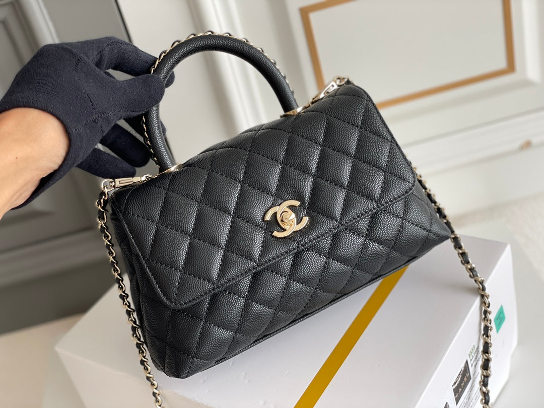 Chanel Coco Handle Black Bag Handle Flap Small/Mini Bag Black