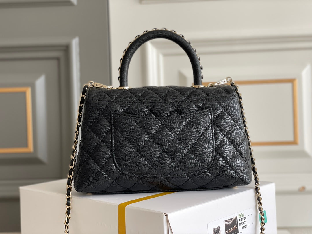 Chanel Coco Handle Black Bag Handle Flap Small/Mini Bag Black