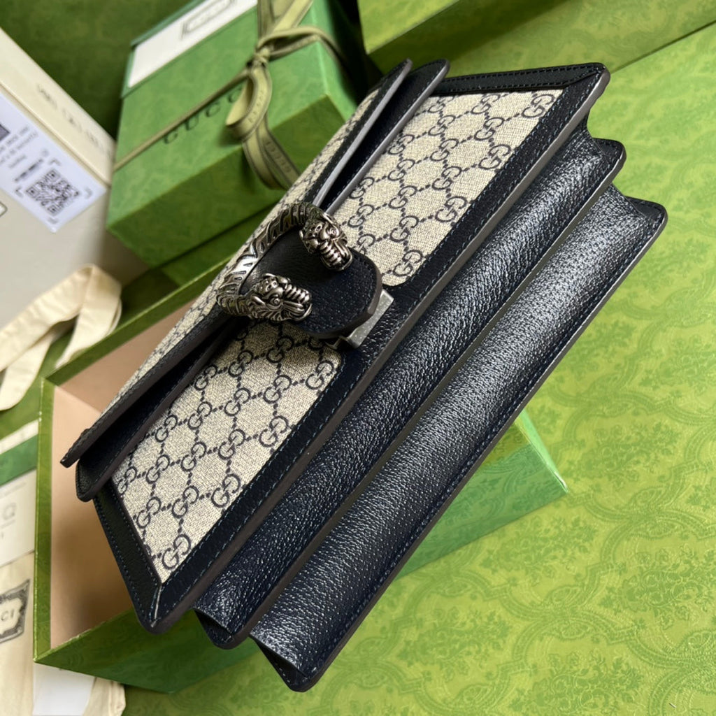 Gucci Dionysus GG Supreme Beige and Blue Shoulder Bag