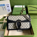 Gucci Dionysus GG Supreme Beige and Blue Shoulder Bag