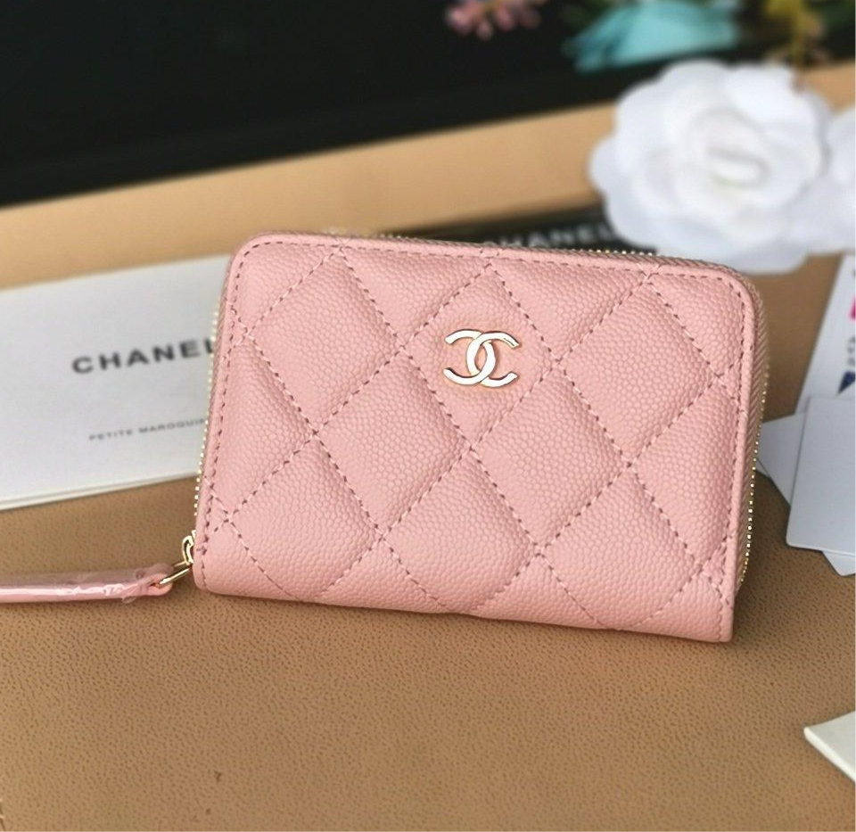 Chanel Navy Wallet Pink - Navy with Pink Accents