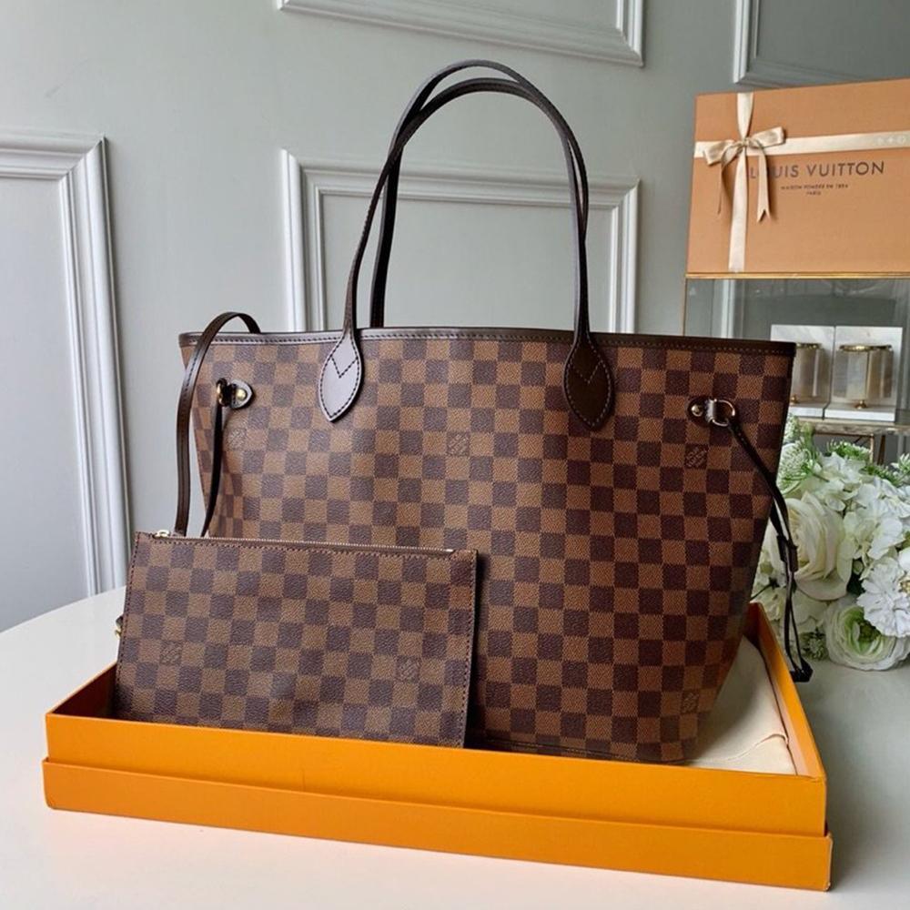 Louis Vuitton Damier Ebene Neverfull MM Tote Bag
