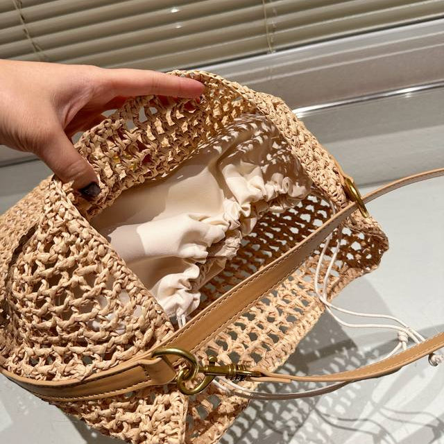 Saint Laurent YSL Raffia Tote Bag