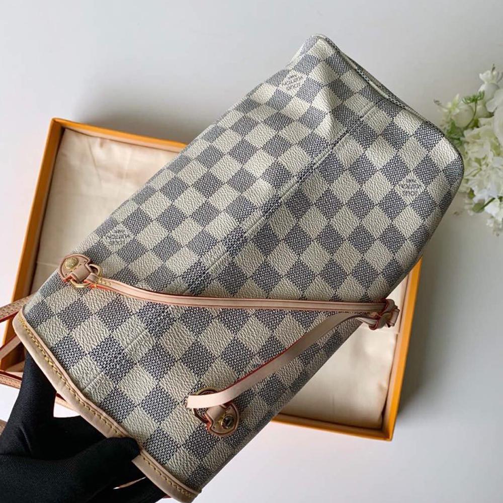 Louis Vuitton Neverfull MM Damier Azur Beige Tote Bag