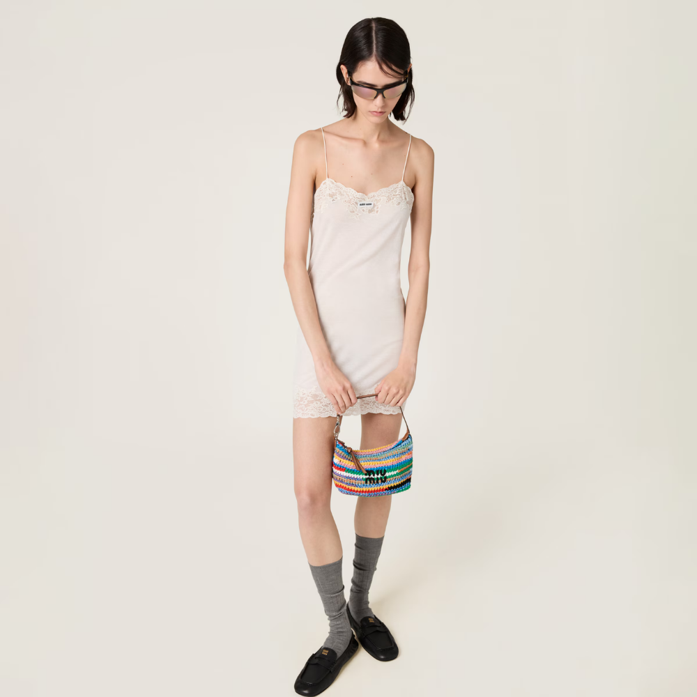 Miu Miu Multicolor Crochet Pouch - Multicolored