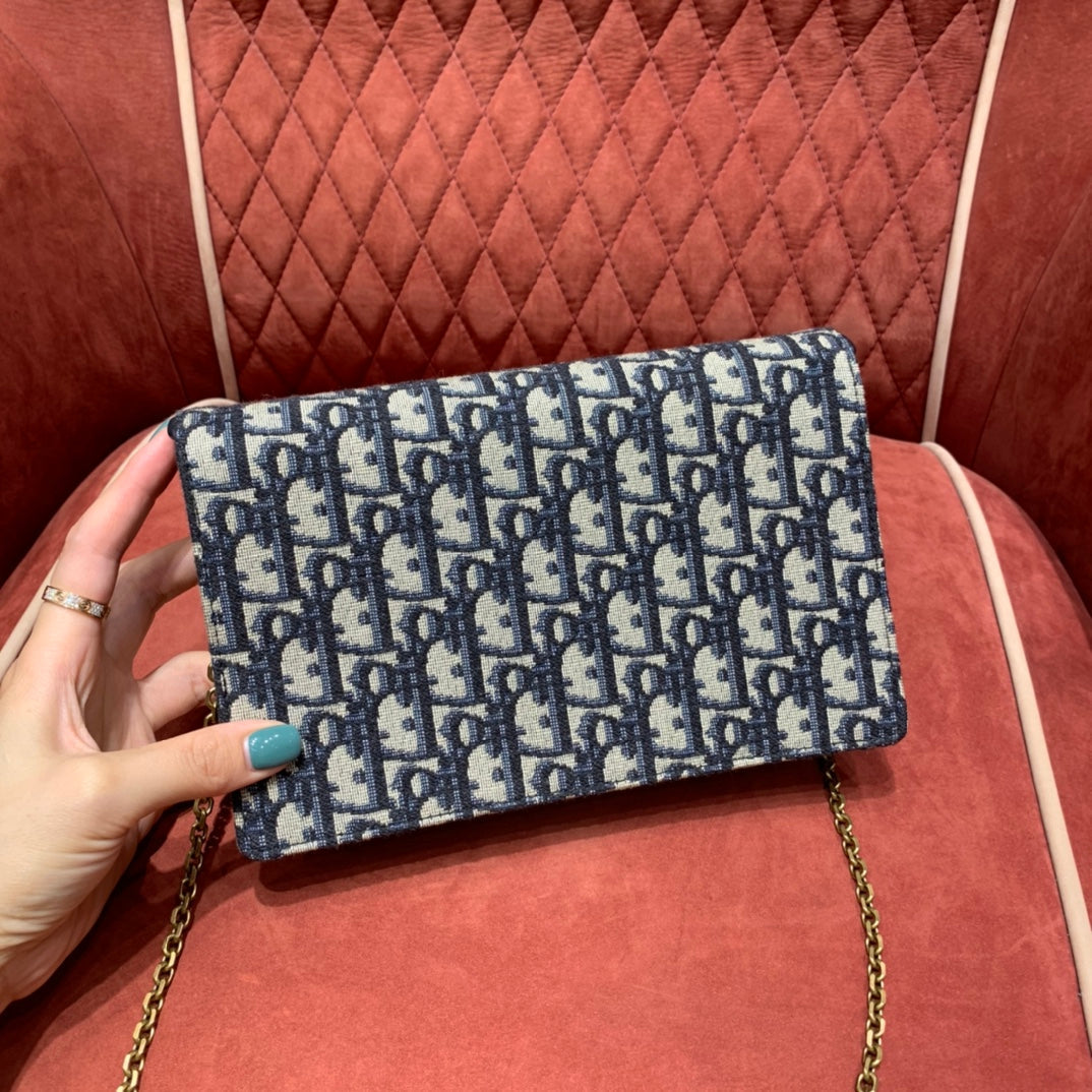 Dior Saddle Pouch Blue Dior Oblique Jacquard