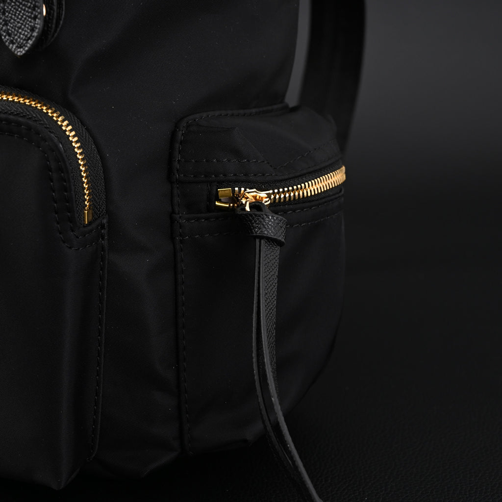 Burberry the Rucksack – Black Nylon & Leather Backpack with Gold-Tone Hardware - Black with Gold Accents